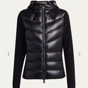 Moncler Grenoble padded down zip up hoodie cardigan